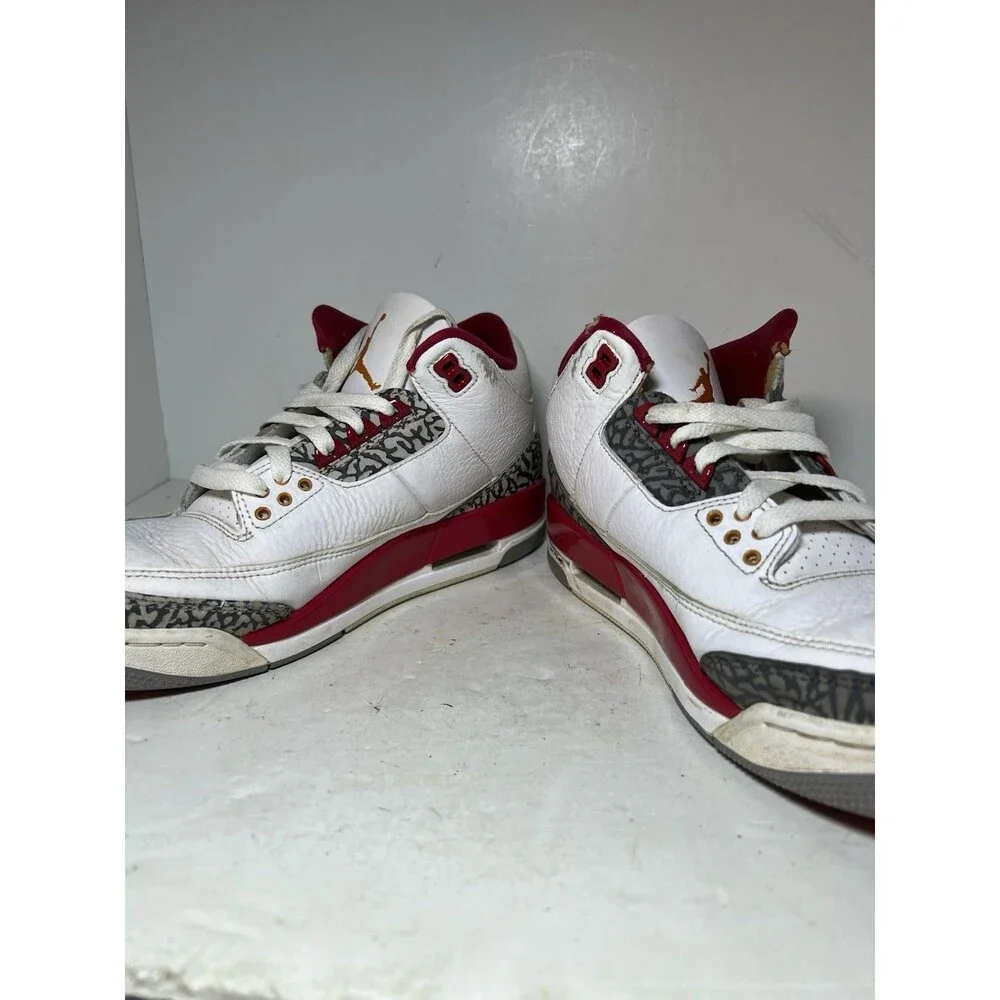 Air Jordan Shoes Mens 8.5 Mid Cardinal Red 3 Nike Basketball Sneakers CT8532-126